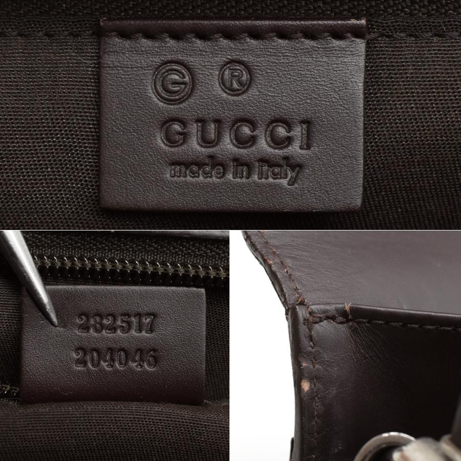 GUCCI グッチ ビジネスバッグ ショルダーバッグ レザー ブラウン