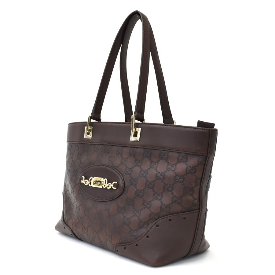 グッチ トートバッグ シマ レザー 大容量 GG柄 ダークブラウン GUCCI（グッチ） トートバッグ 145993 グッチシマ レザー ダーク