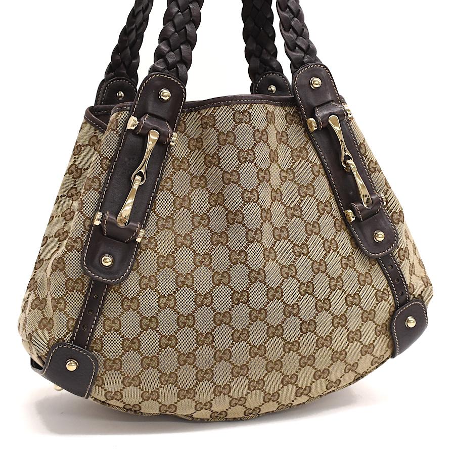 【美品】グッチ/トートバッグ/GGキャンバスレザー/ホースビッド/162900 GGキャンバス グッチ ホースビット トートバッグ 162900 レザー