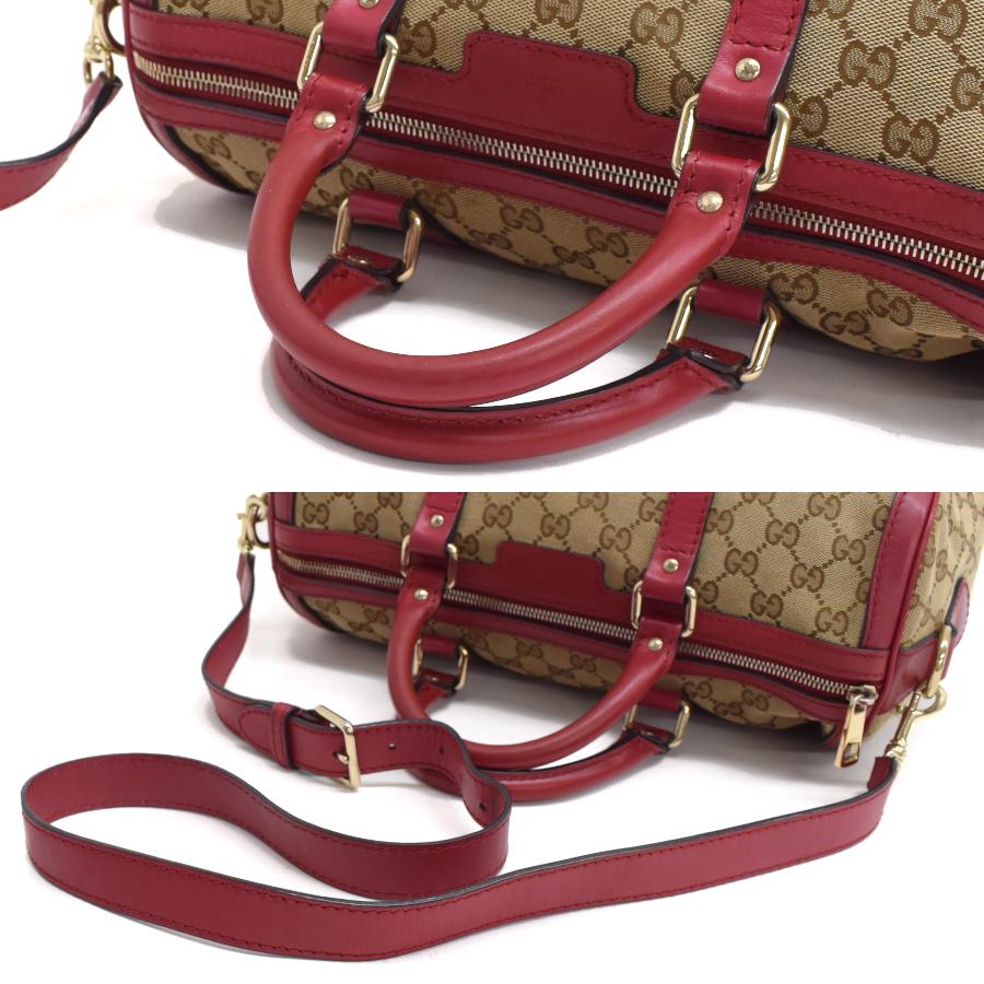 GUCCI GGキャンバス 2WAY ハンドバッグ GUCCI（グッチ） 2wayバッグ 247205 GGキャンバス ベージュ レッド