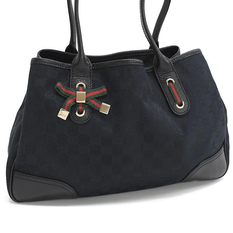GUCCI グッチ トートバッグ シェリーライン GGキャンバス ブラック