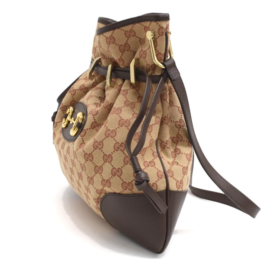 美品 グッチ ホースビット1955 ショルダーバッグ ドローストリング 602089 レザー レディース GUCCI 【228-62389】 GUCCI（グッチ） （新品・未使用品）グッチ ホースビット 1955