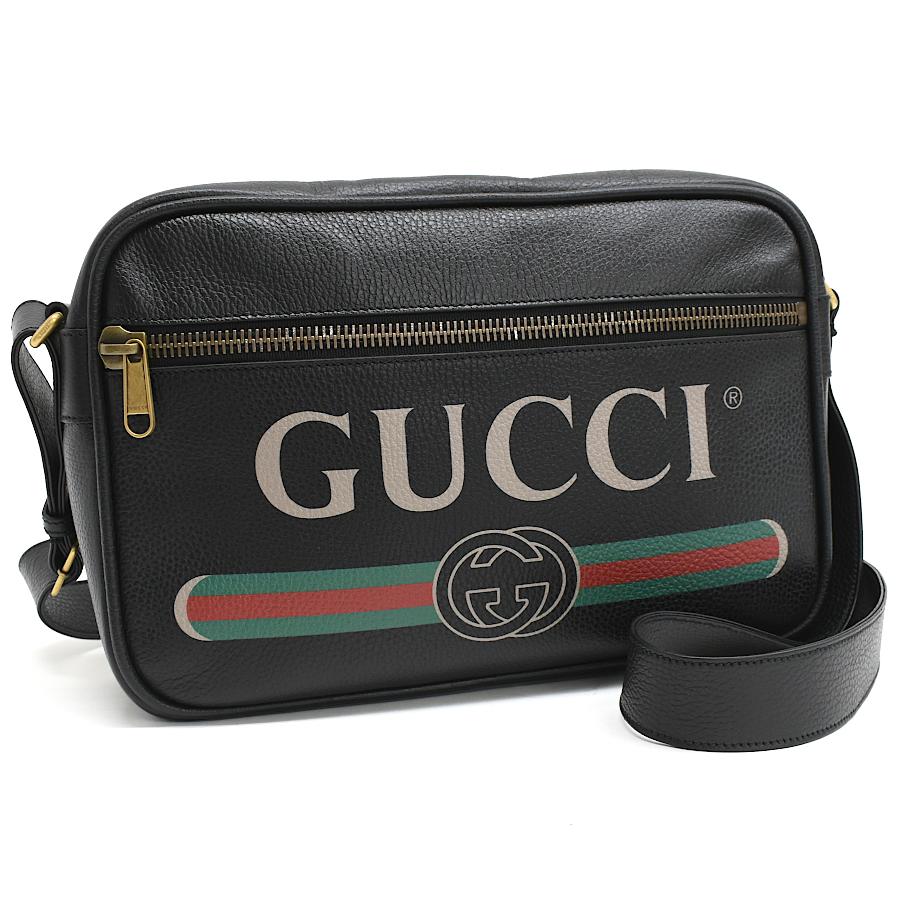 GUCCI（グッチ） 新品同様 ロゴプリント メッセンジャー ショルダー