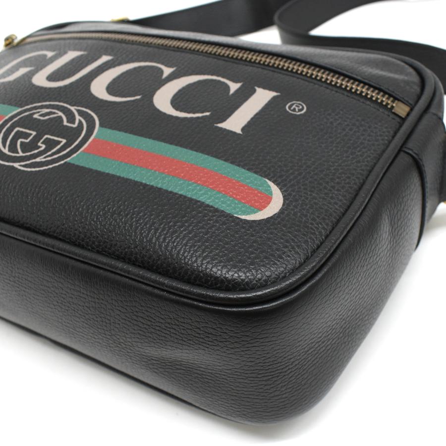 グッチ GUCCI ロゴプリント 523589  カバン メッセンジャーバッグ ショルダーバッグ レザー ホワイト GUCCI Logo Leather Shoulder Bag Off White 523589