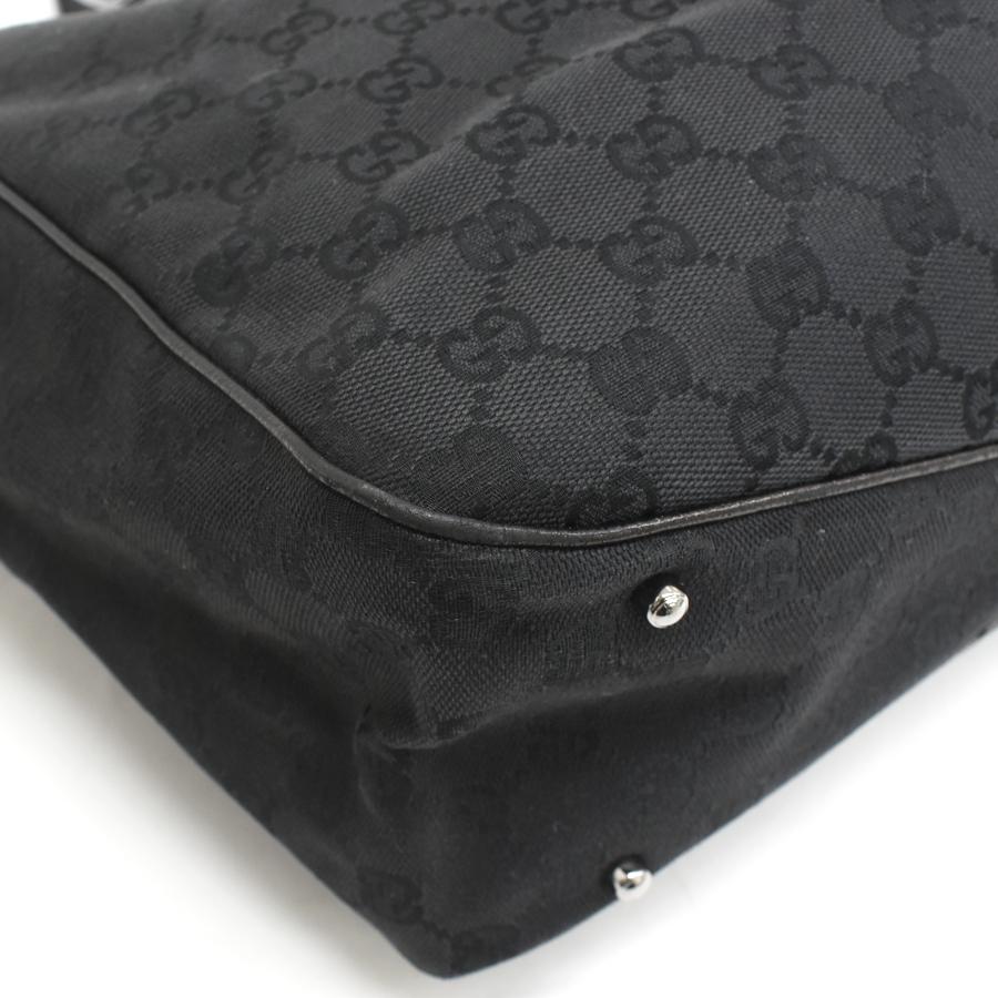 GGキャンバス グッチ トートバッグ 203419 レザー ブラック