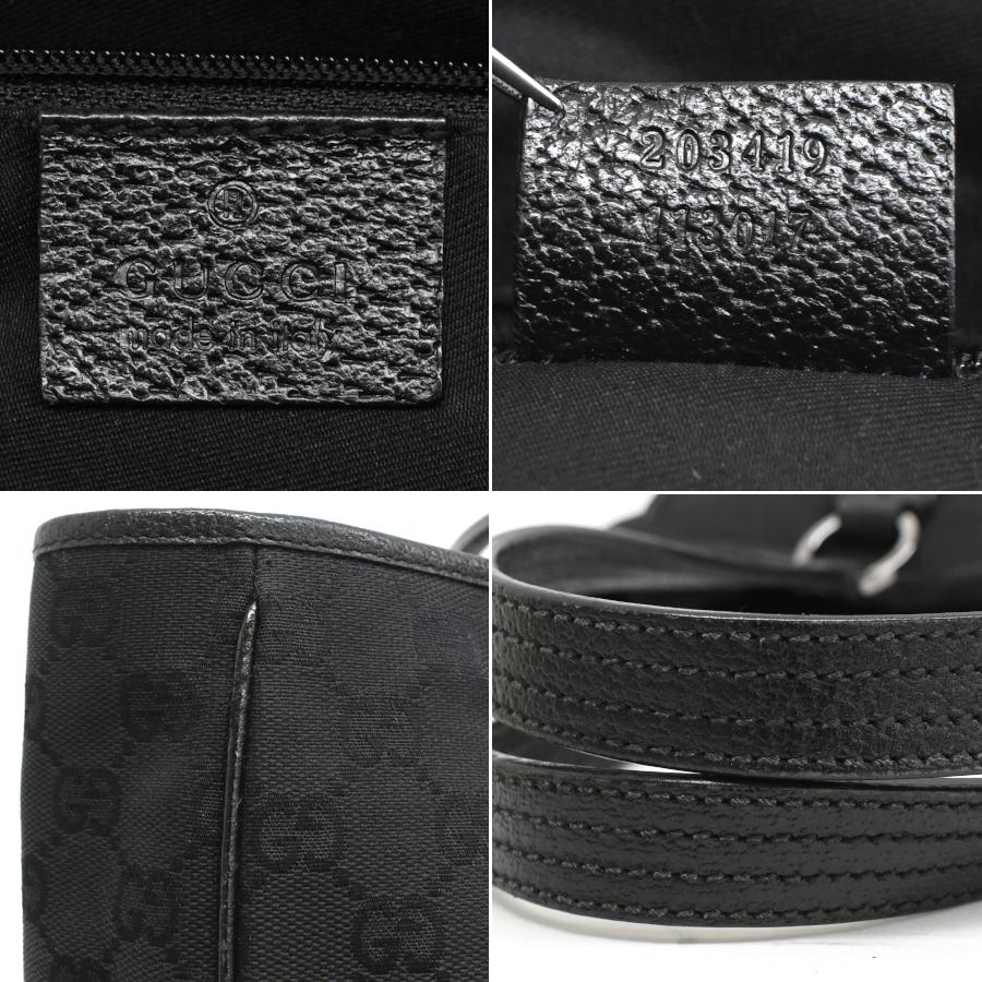 GGキャンバス グッチ トートバッグ 203419 レザー ブラック GUCCI