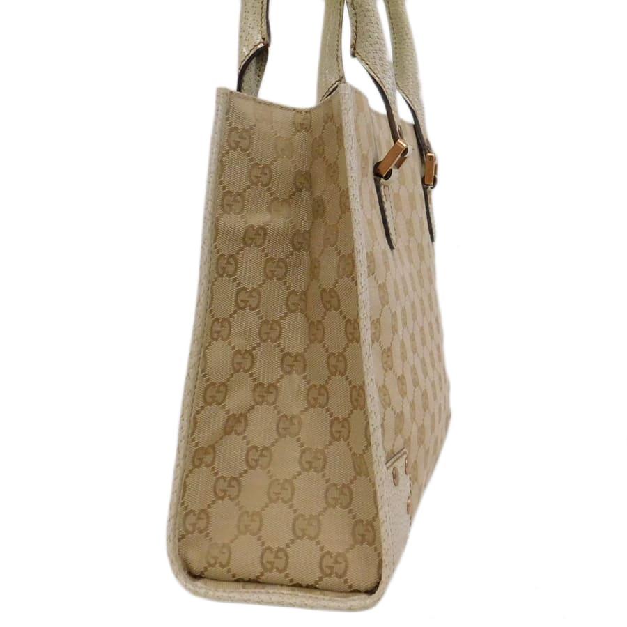 GUCCI（グッチ） 新品同様 トートバッグ ベージュ系 キャンバス×レザー