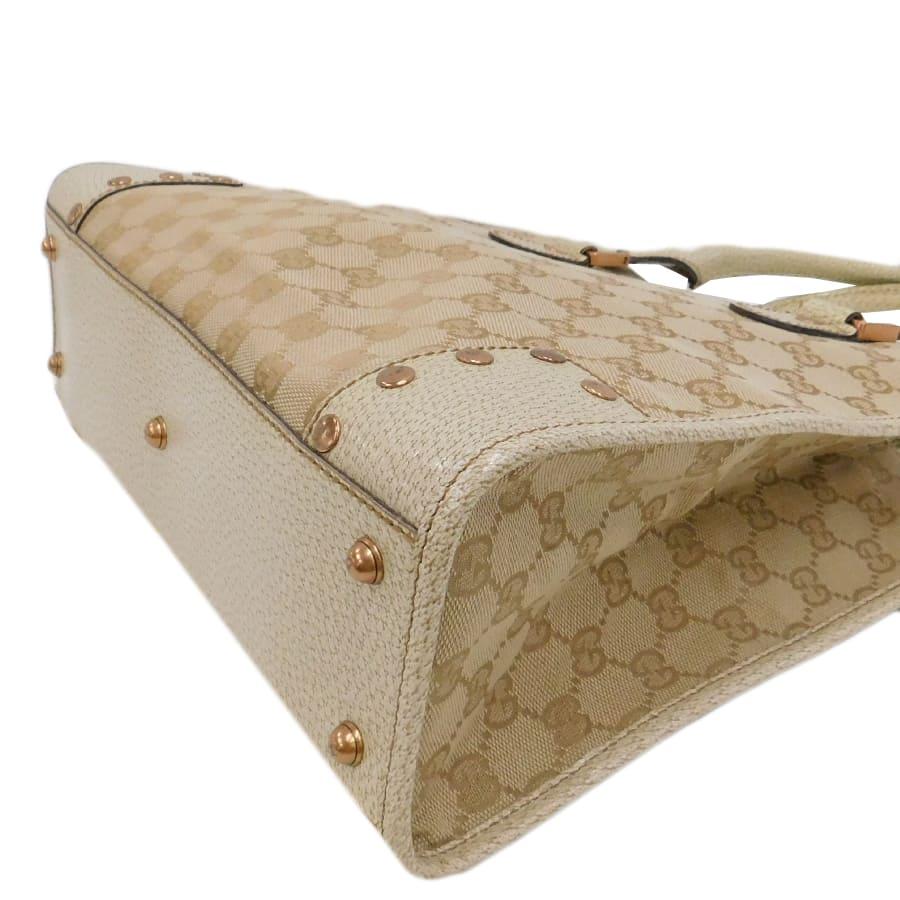 GUCCI（グッチ） 新品同様 トートバッグ ベージュ系 キャンバス×レザー