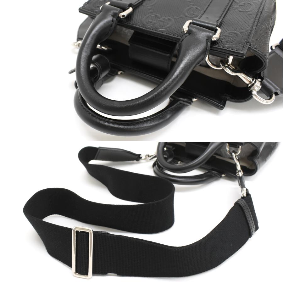 GUCCI（グッチ） GGエンボス ミニ トートバッグ 2way ショルダーバッグ 