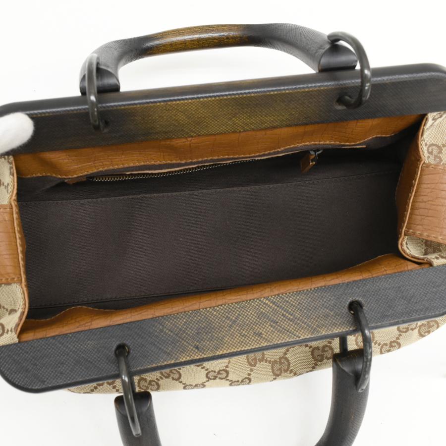 GUCCI（グッチ） ハンドバッグ 112683 ウッドハンドル GGキャンバス