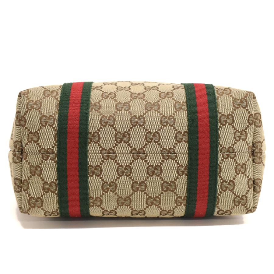 GUCCI ボディバッグ　シェリーライン　GG キャンバス　レザー　ベージュ シェリーライン GGキャンバス ショルダーバッグ キャンバス レザー
