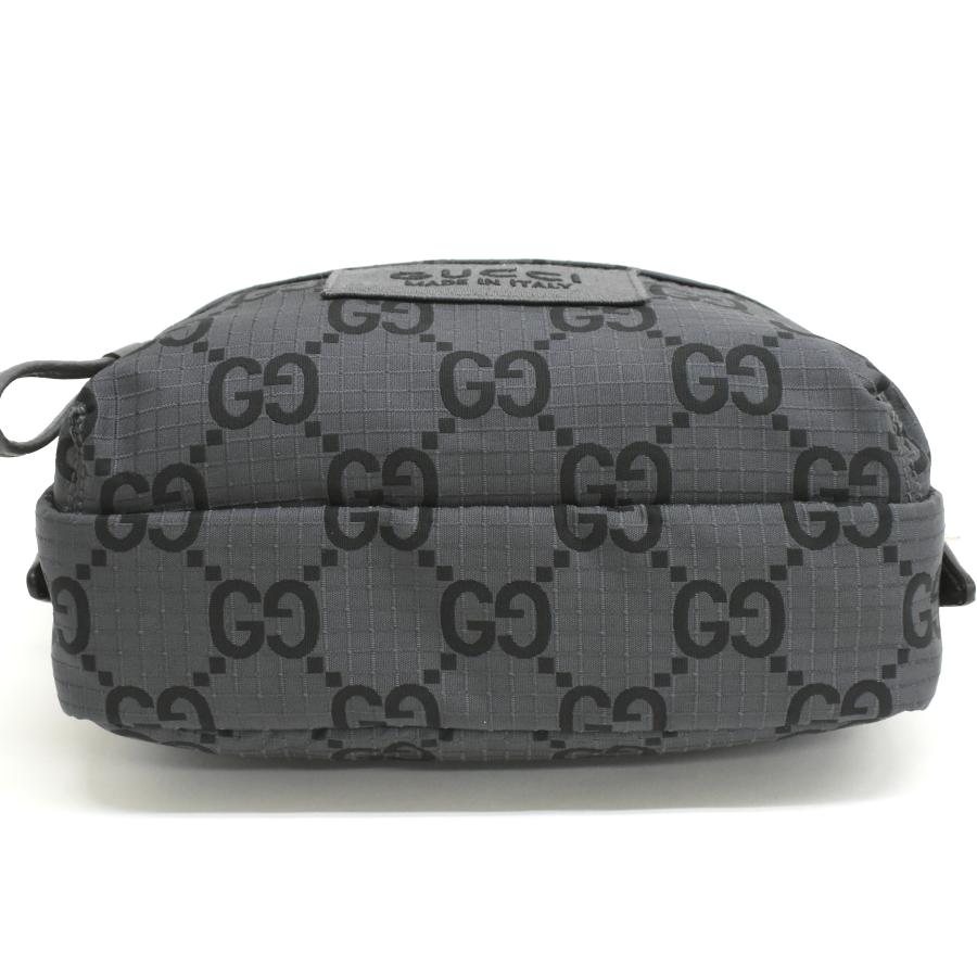 新品同様 グッチ ショルダーバッグ 767931 FACPK GGリサイクルポリエステル グレー GUCCI_3