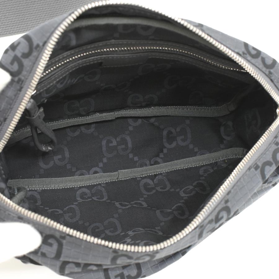 新品同様 グッチ ショルダーバッグ 767931 FACPK GGリサイクルポリエステル グレー GUCCI_7
