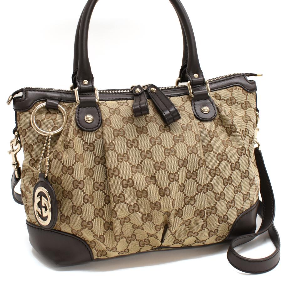 GGキャンバス グッチ スーキー 2way ハンドバッグ 247902 レザー