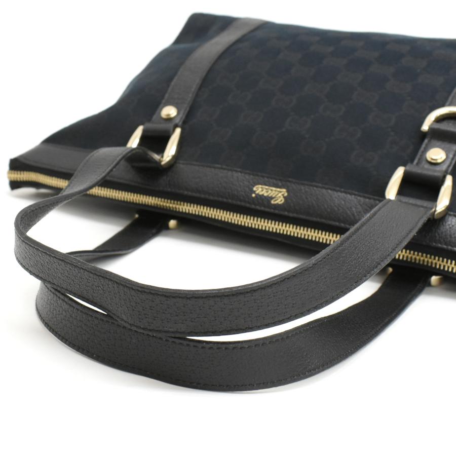 【美品】グッチ アビー GGキャンバス 141470 ブラック GGキャンバス グッチ ショルダー トートバッグ 141470 アビー レザー