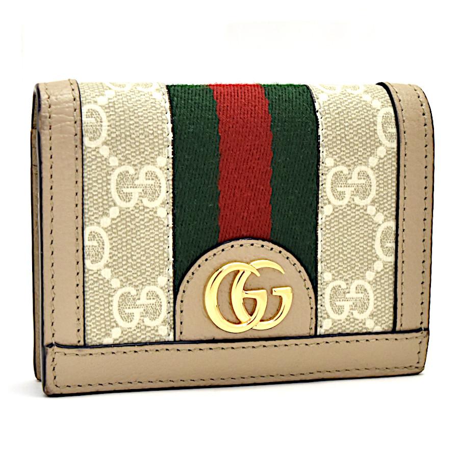 GUCCI 新品同様 グッチ コンパクト財布 二つ折り GGスプリーム 523155  