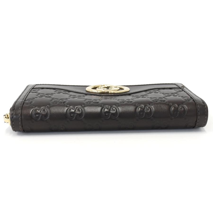 GUCCI(グッチ) 長財布 スーキー,シマライン 308012 ダークネイビー×ゴールド ラウンドファスナー レザー グッチシマ グッチ 長財布 ラウンドファスナー 308012 スーキー