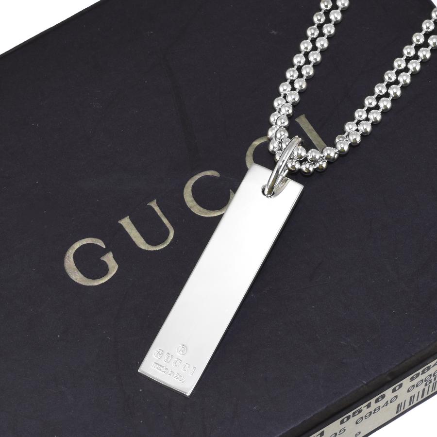 GUCCI ダブルチェーン ネックレス GUCCI グッチ トレードマーク ダブルチェーン ペンダント ネックレス