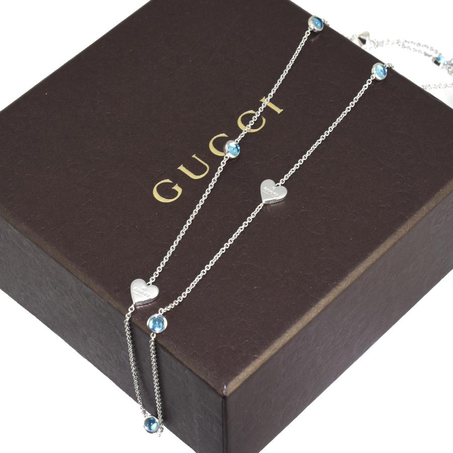 GUCCI ハート　ブルートパーズ　ネックレス GUCCI、ブルートパーズ ネックレス（スターリングシルバー、ハート）