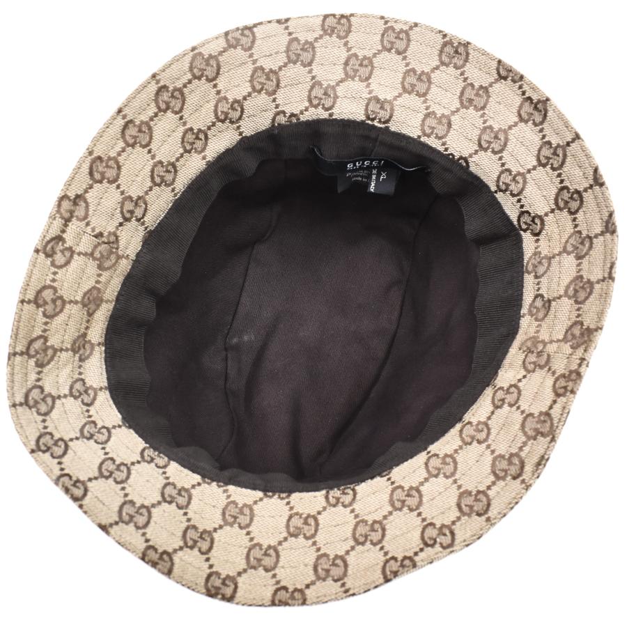 グッチ バケットハット GGキャンバス ベージュ ブラウン ウェブ