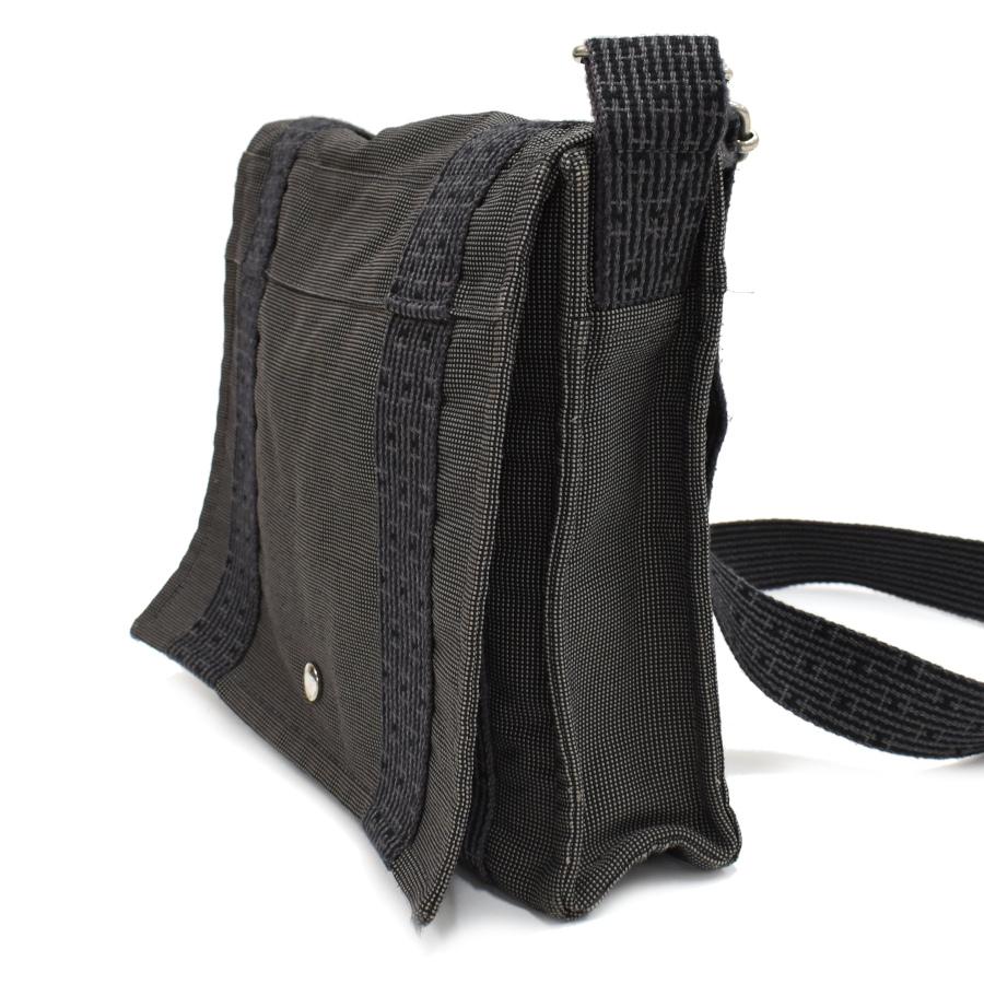 【HERMES】エールライン バサス　ショルダーバッグ 黒 グレー エルメス エールライン バサス PM メッセンジャー ショルダー