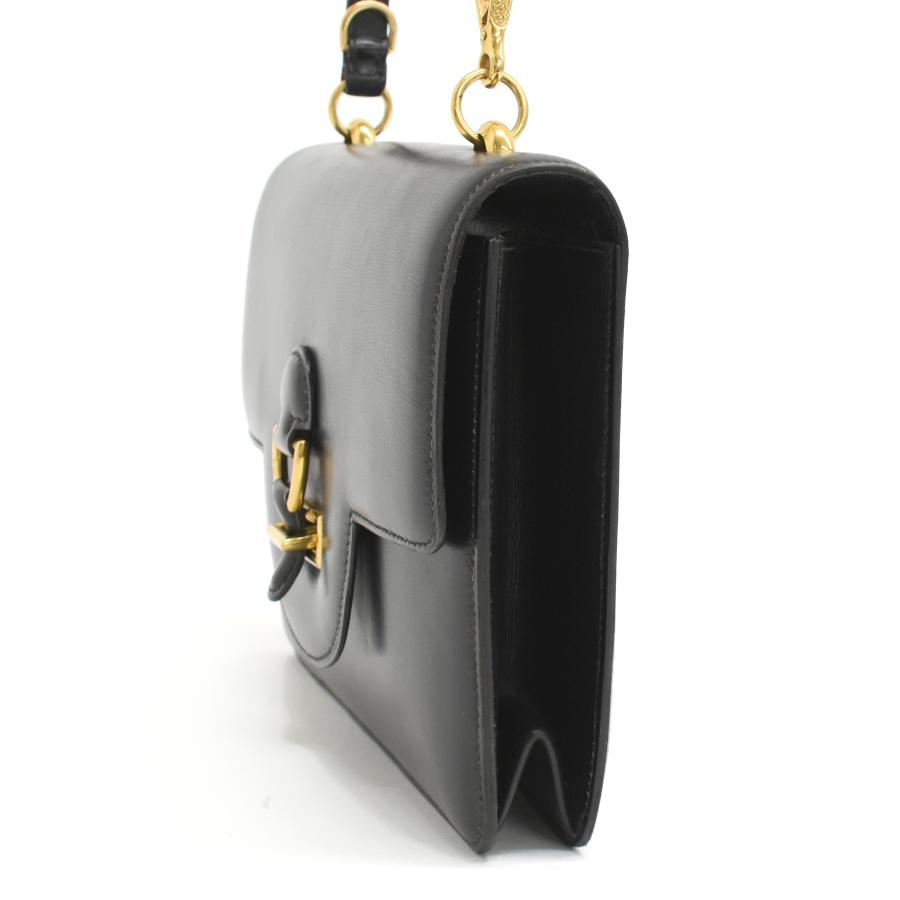 HERMES(エルメス) ショルダーバッグ サンドリーヌ 黒 ゴールド金具 HERMES（エルメス） サンドリーヌ ショルダーバッグ レザー ブラック