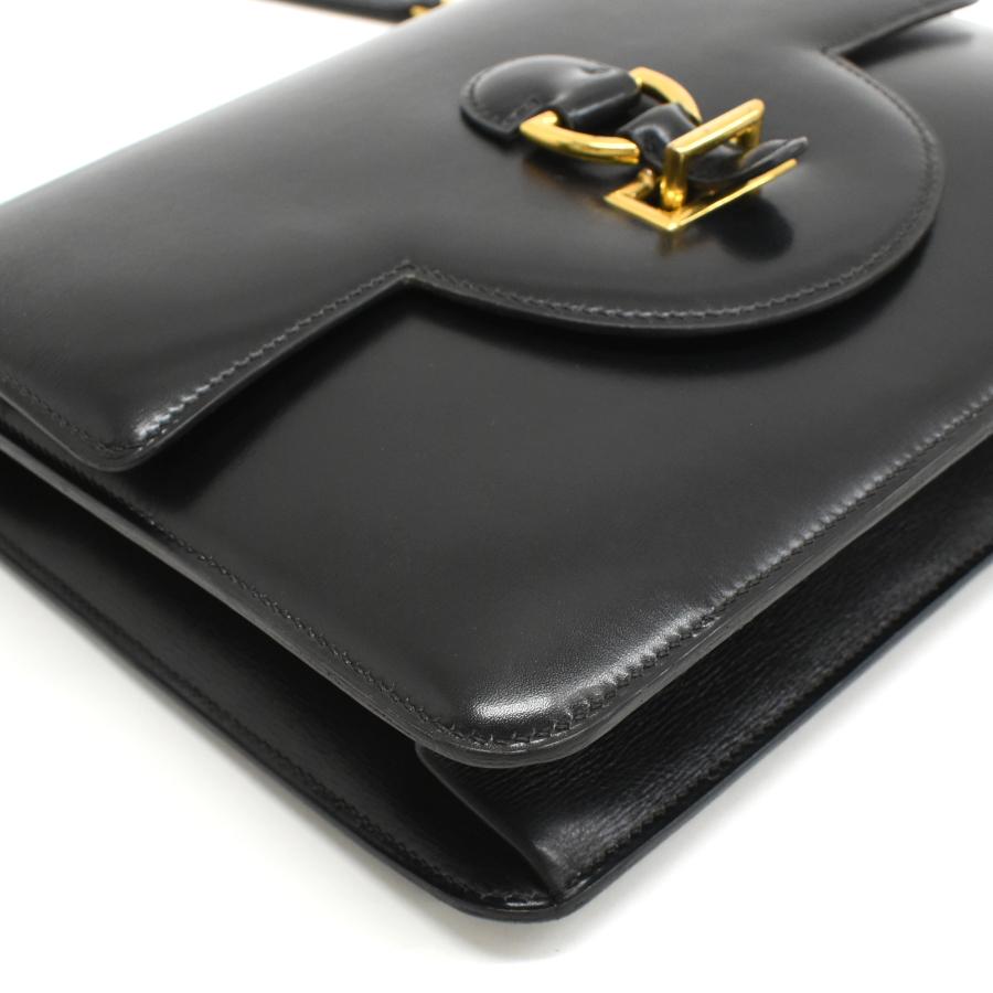HERMES(エルメス) ショルダーバッグ サンドリーヌ 黒 ゴールド金具 HERMES（エルメス） サンドリーヌ ショルダーバッグ レザー ブラック
