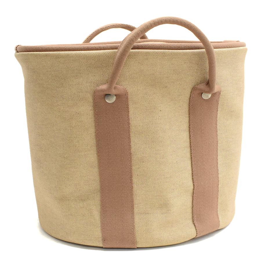 HERMES（エルメス） ランドリーバッグ キャンバス ベージュ ブラウン