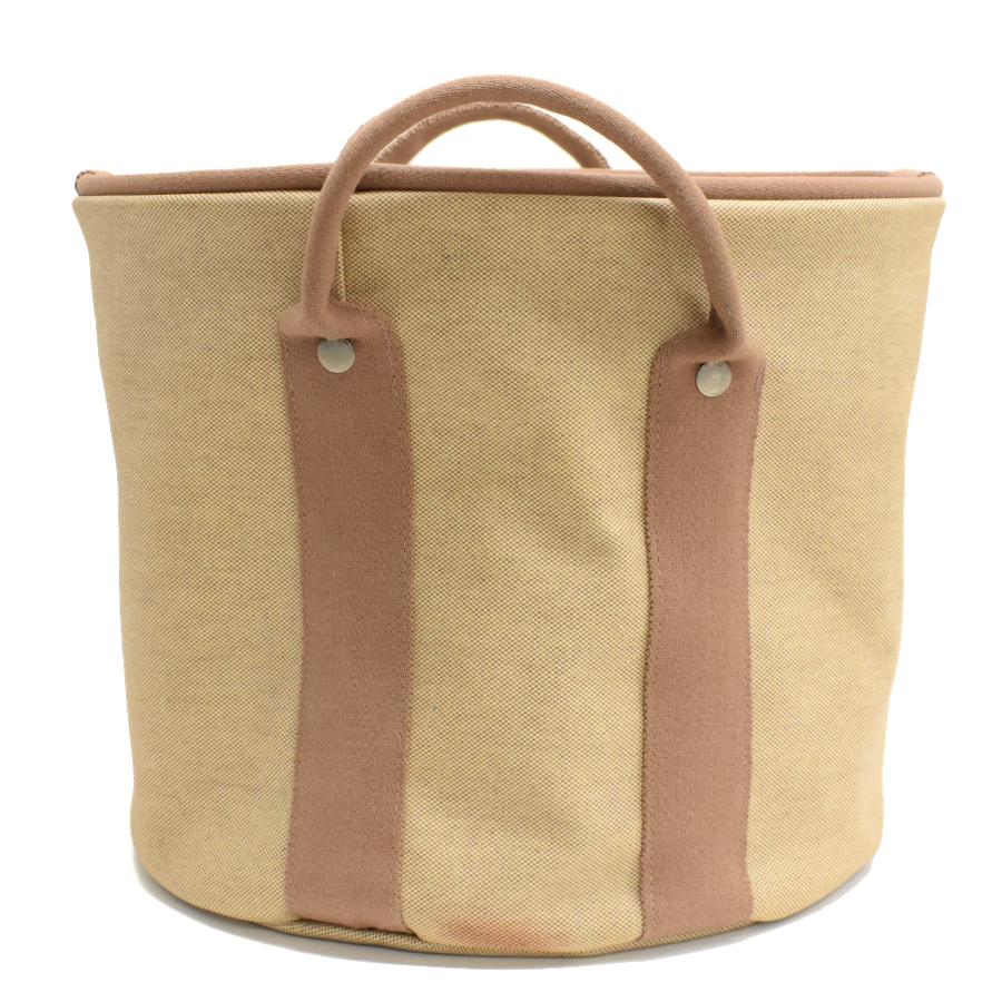 HERMES（エルメス） ランドリーバッグ キャンバス ベージュ ブラウン