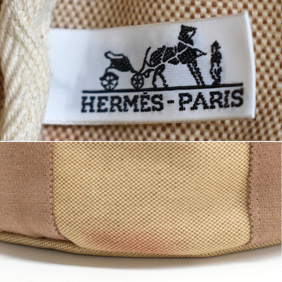 美品。HERMES エルメス ランドリーバッグ キャンバス素材 HERMES（エルメス） ランドリーバッグ キャンバス ベージュ ブラウン
