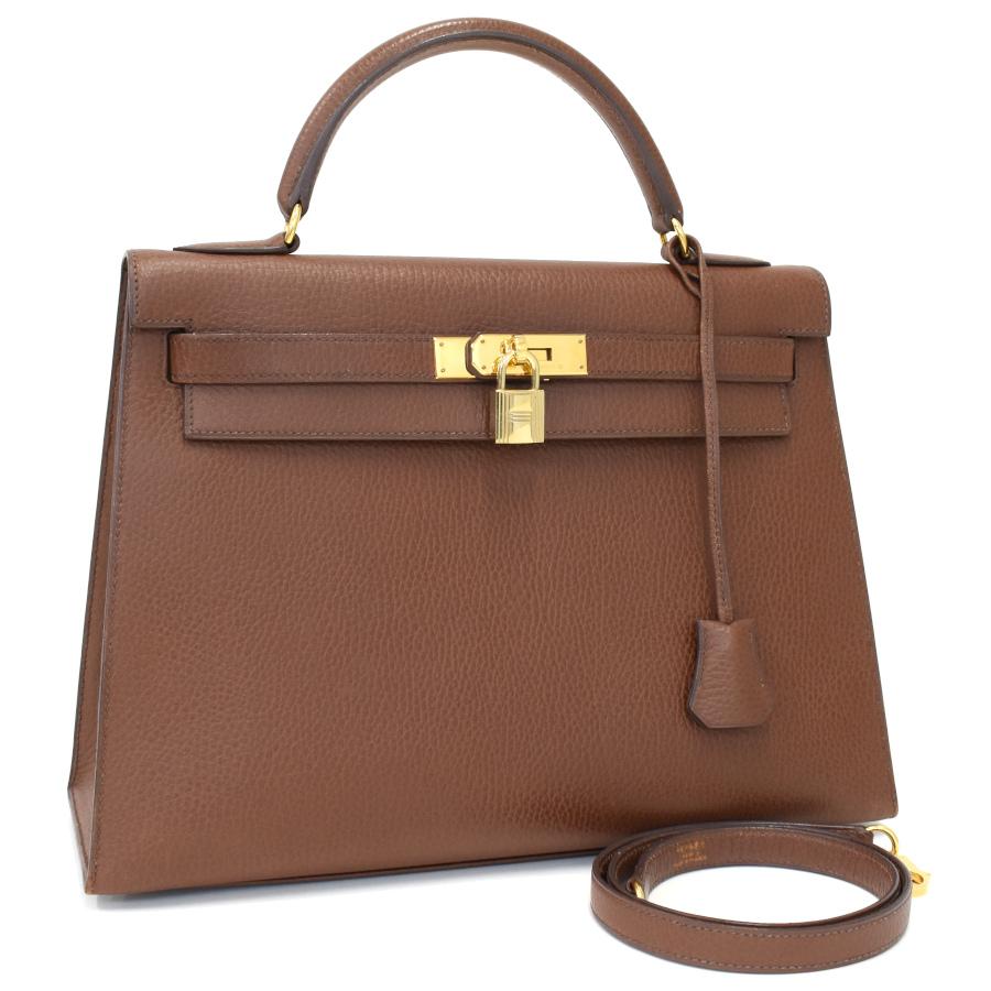 エルメス ケリー32 ハンドバッグ ショルダーバッグ 2WAY 外縫い アルデンヌ レディース HERMES 【228-66000】 HERMES - エルメス ケリー32 ハンドバッグ ショルダーバッグ 2WAY 外