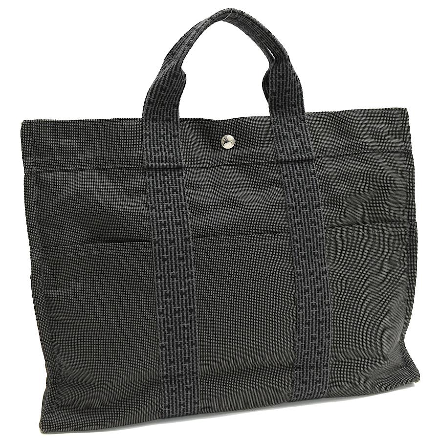 エルメス エールライン トートバッグ MM ハンドバッグ ナイロンキャンバス グレー HERMES Her Line | エールライン