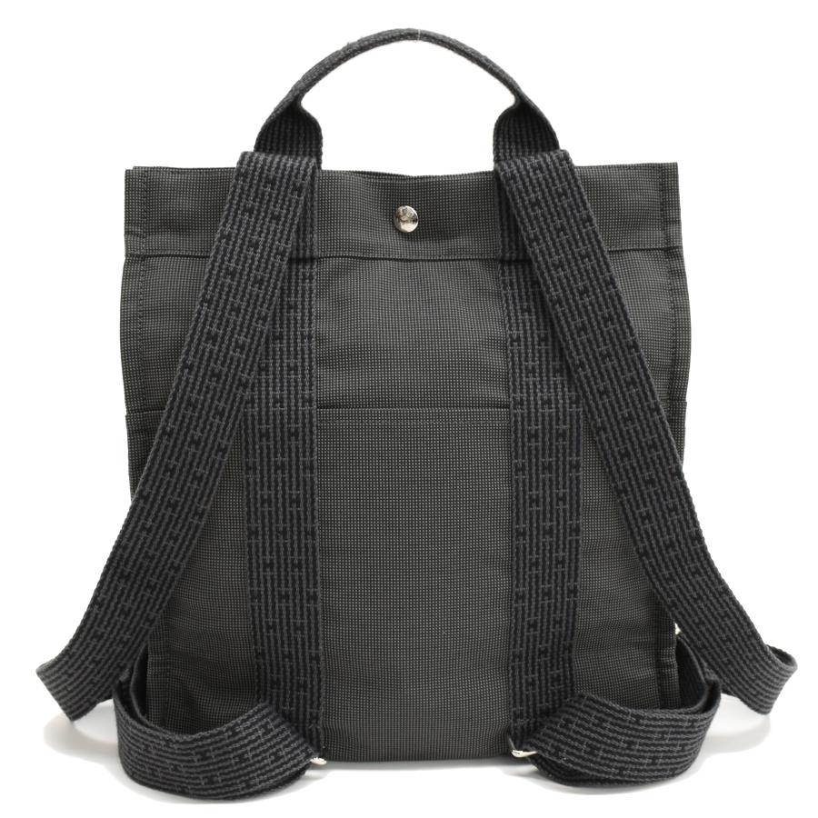 新品同様 エルメス サックアドMM トート リュックサック エールライン ポリアミドキャンバス グレー HERMES Ad MM | エールライン | 02