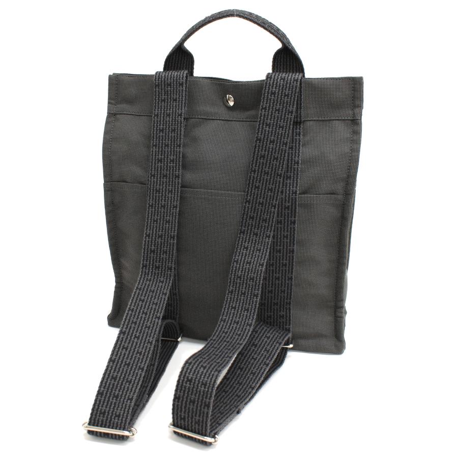 新品同様 エルメス サックアドMM トート リュックサック エールライン ポリアミドキャンバス グレー HERMES Ad MM | エールライン | 06