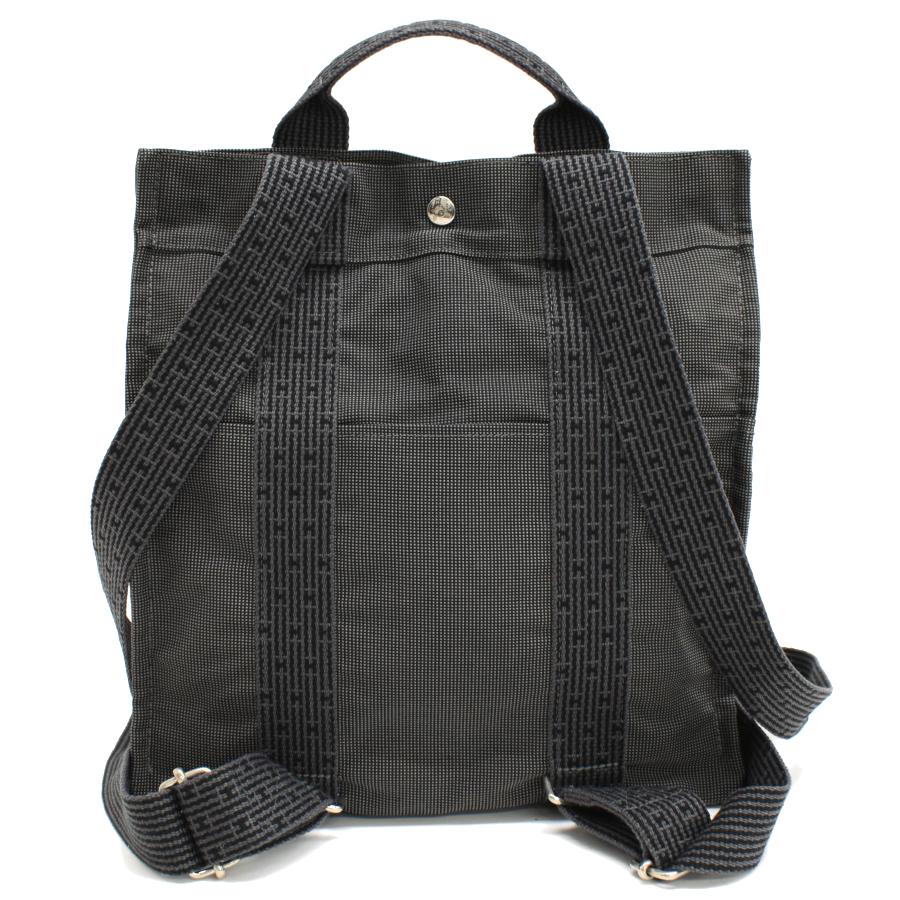 新品同様 エルメス サックアドMM トート リュックサック エールライン ポリアミドキャンバス グレー HERMES Ad MM | エールライン | 02