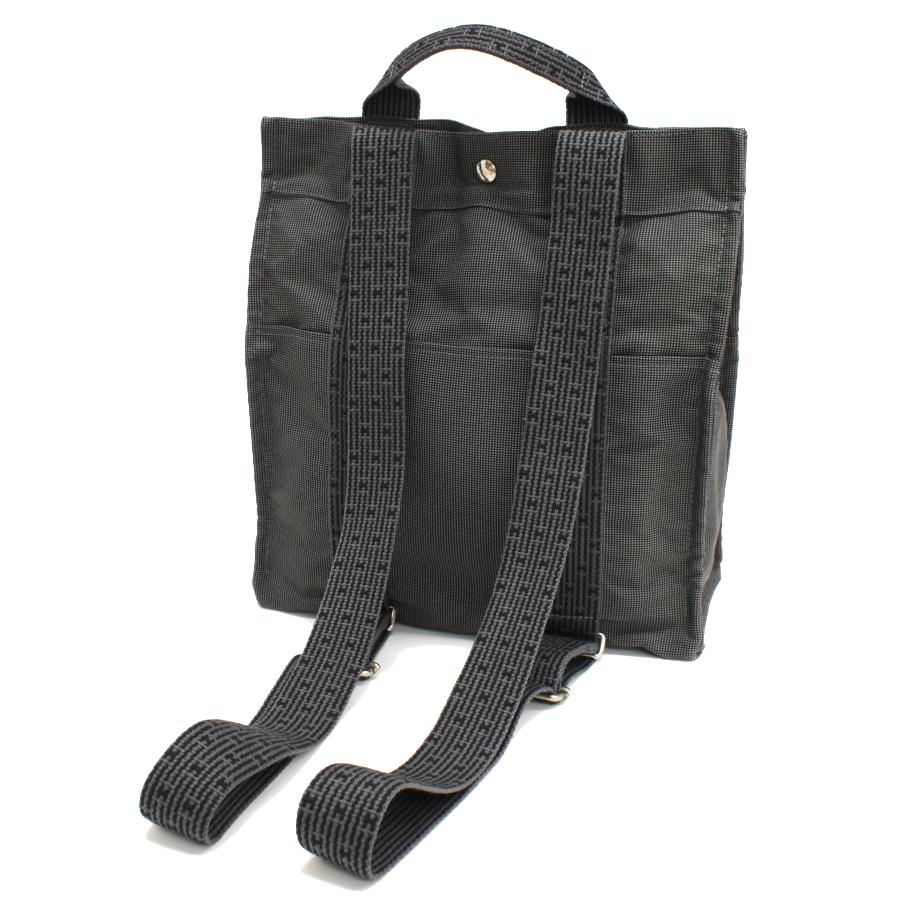 新品同様 エルメス サックアドMM トート リュックサック エールライン ポリアミドキャンバス グレー HERMES Ad MM | エールライン | 06