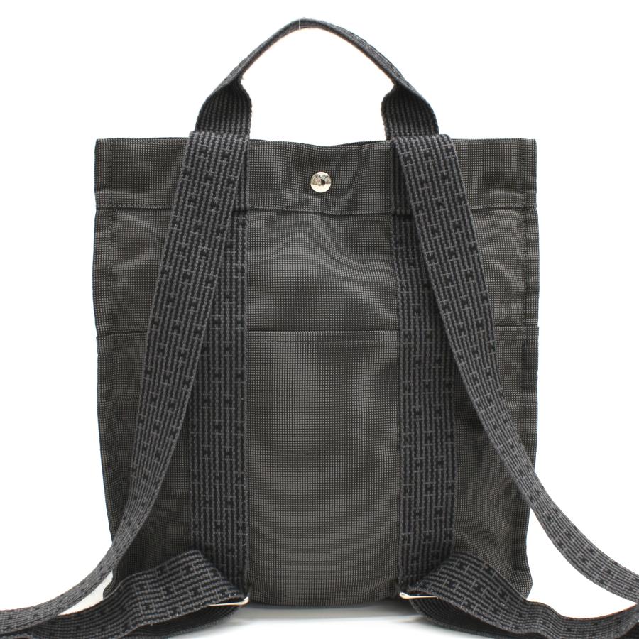 エルメス サックアドMM トート リュックサック エールライン ポリアミドキャンバス グレー HERMES Ad MM | エールライン | 02