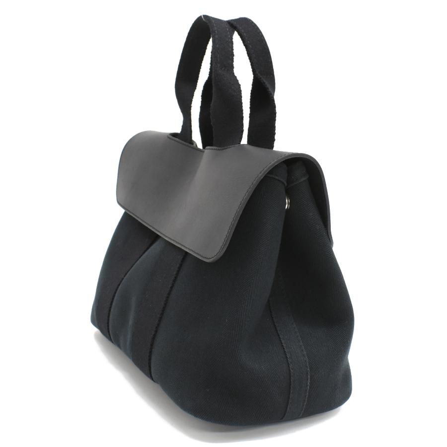 HERMES エルメス ヴァルパライソPM ブラック HERMES（エルメス） ヴァルパライソPM ハンドバッグ トワルシェブロン