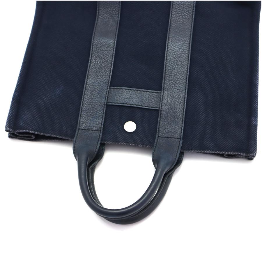 サックアーネPM キャンバス×レザー ユニセックス ネイビー HERME HERMES（エルメス） ハンドバッグ サックアーネPM キャンバス×レザー