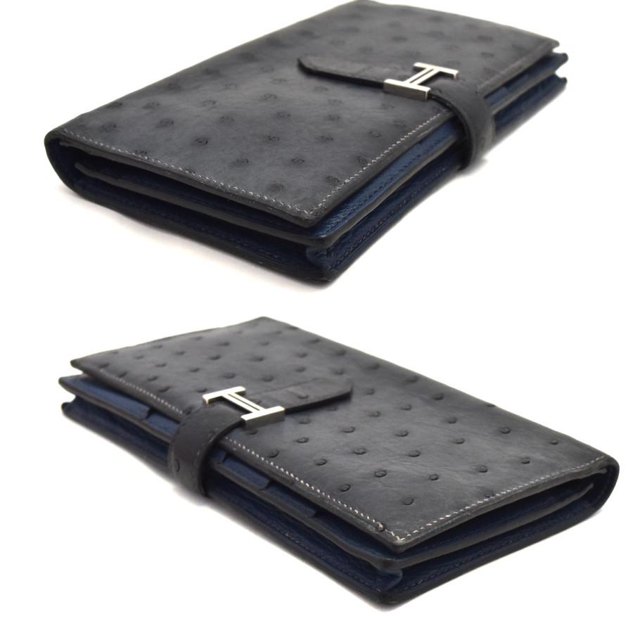 HERMES（エルメス） 二つ折り長財布 ベアンスフレ オーストリッチ ユニ