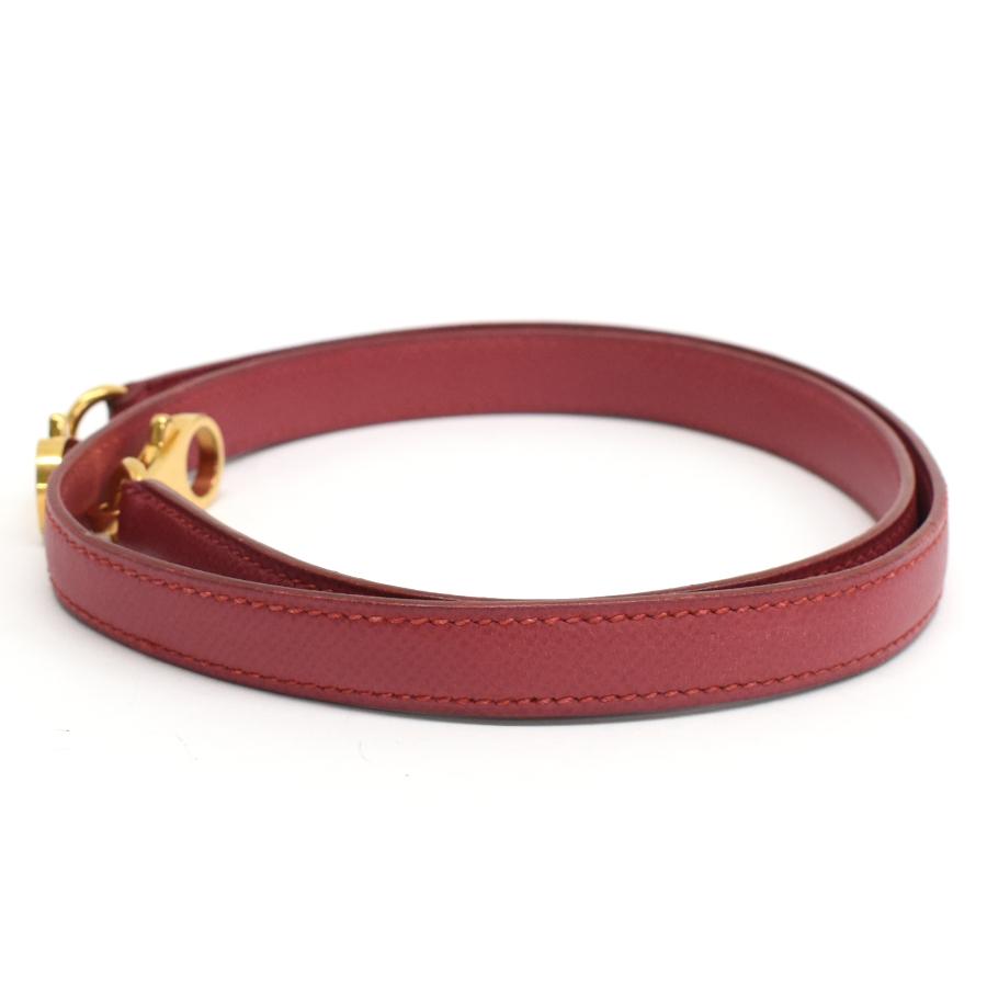 HERMES（エルメス） ショルダーストラップ レザー レッド ゴールド金具 