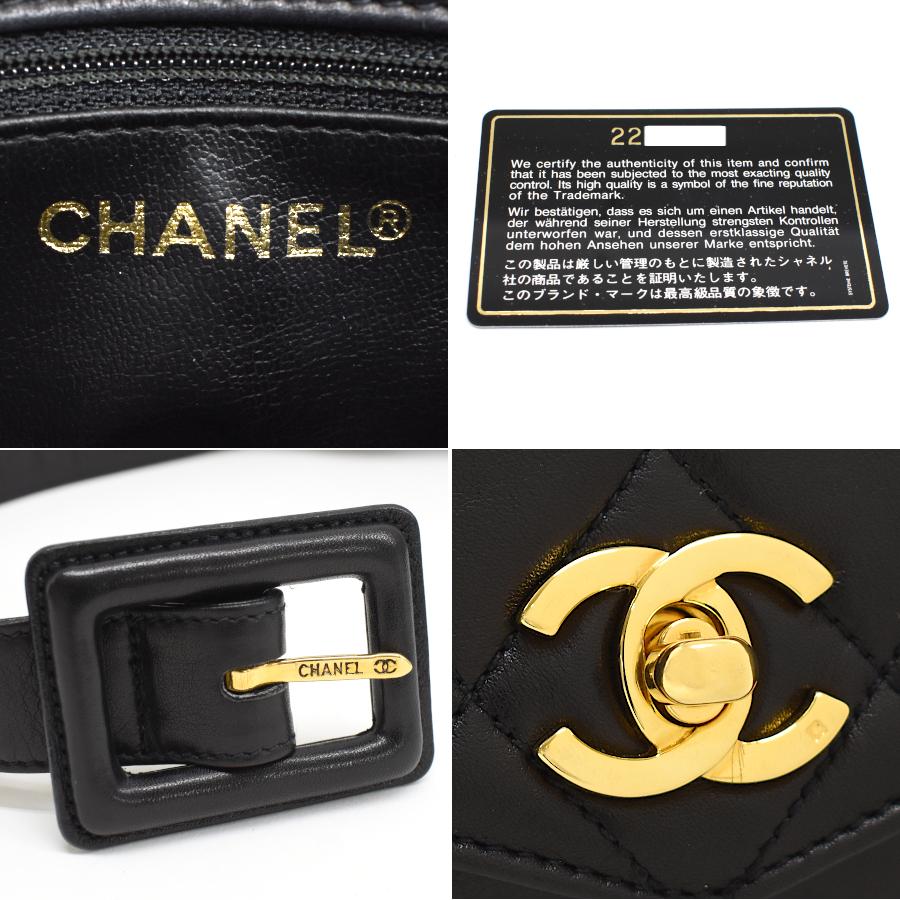 CHANEL / マトラッセ ウエストバッグ ラムスキン マトラッセ 新品同様 シャネル ウエストバッグ ラムスキン ブラック