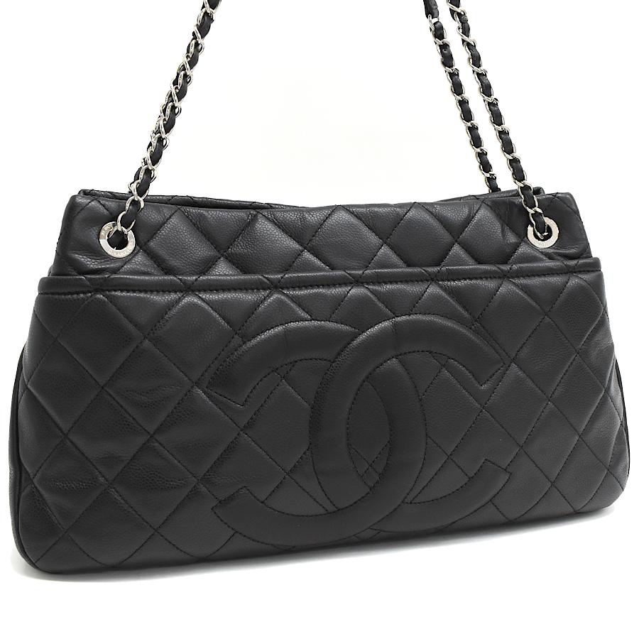 CHANEL ブラックレザー ショルダーバッグ