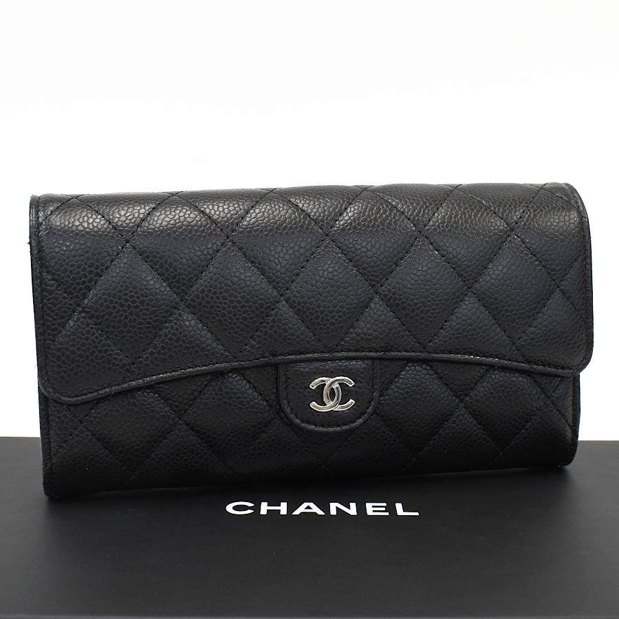 c*読様 CHANEL 二つ折り財布 ブラック キャビアスキン Amazon | [CHANEL] [シャネル] マトラッセ キャビアスキン 二つ折り
