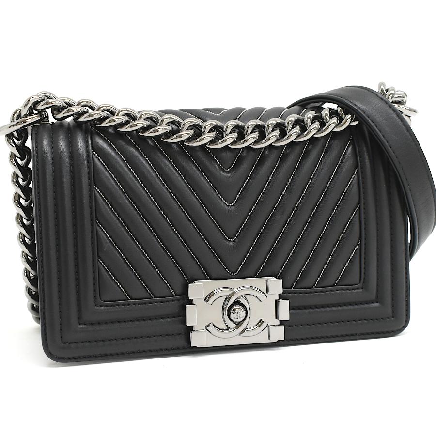 シャネル  A67085 ボーイシャネル20 シェブロン キャビアスキンチェーンショルダーバッグ レディース BOY CHANEL 新品同様 シャネル ボーイシャネル 20 シェブロン