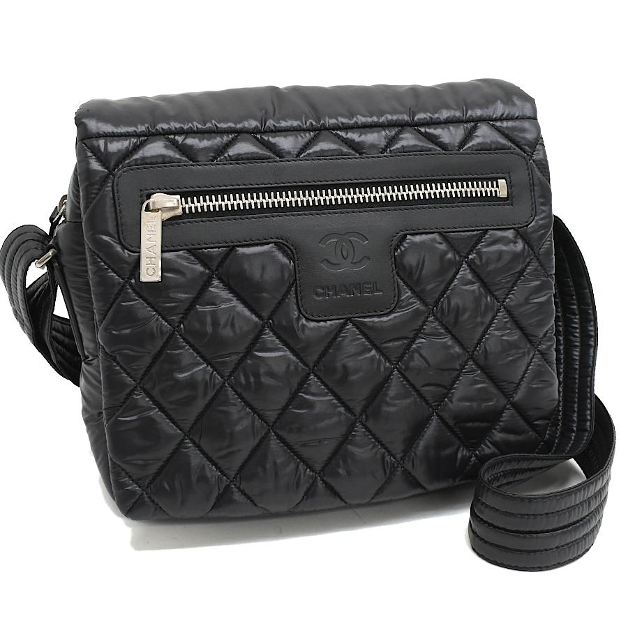 CHANEL シャネル コココクーン ココマーク キルティング ナイロン ショルダーバッグ ブラック A48616 COCO COCOON 新品同様 シャネル クロスボディ ショルダーバッグ A48616
