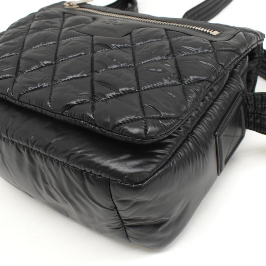 CHANEL シャネル コココクーン ココマーク キルティング ナイロン ショルダーバッグ ブラック A48616 COCO COCOON 送料無料 CHANEL シャネル コココクーン ショルダーバッグ