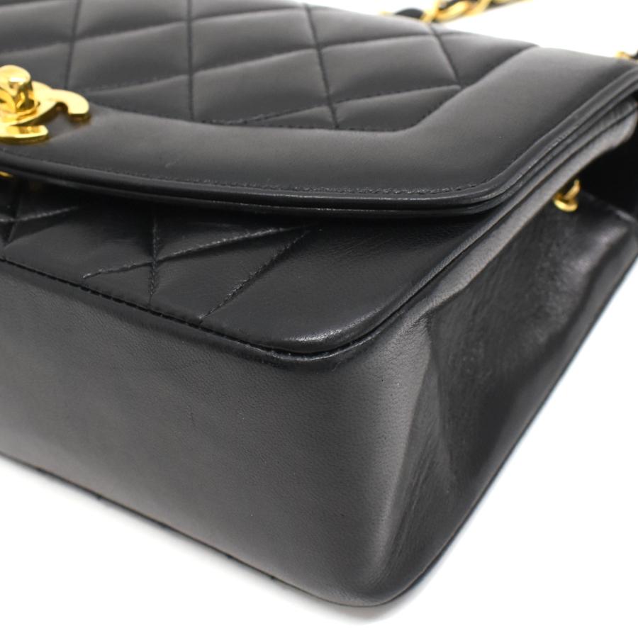 CHANEL シャネル　マトラッセ　ダイアナフラップ　25cm　チェーンショルダー　ラムスキン　 黒×ベージュ　 ゴールド金具　レディースバッグ　ブランド【中古】【送料無料】 マトラッセ シャネル ダイアナ フラップ チェーン ショルダーバッグ