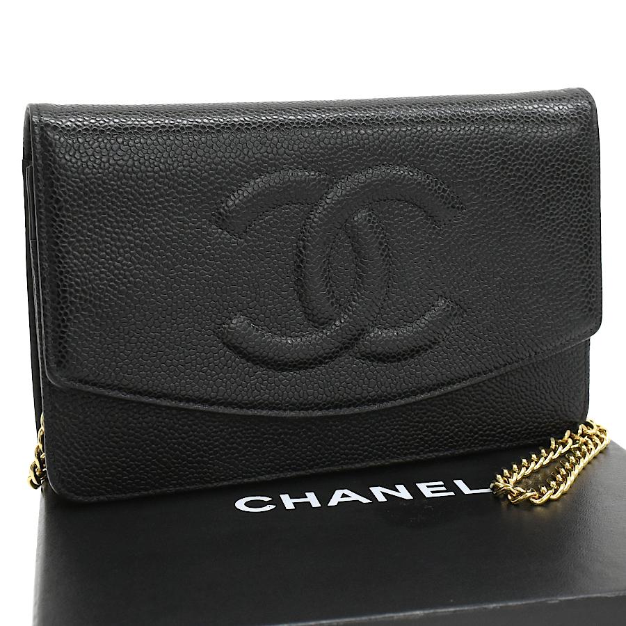 シャネル チェーンショルダーウォレット デカココ キャビアスキン A13509 CHANEL 財布 キャビアスキン シャネル チェーンウォレット ショルダーバッグ A13509