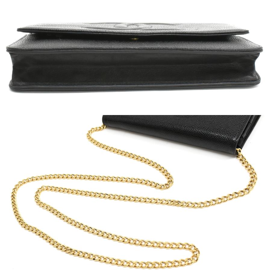 シャネル チェーンショルダーウォレット デカココ キャビアスキン A13509 CHANEL 財布 キャビアスキン シャネル チェーンウォレット ショルダーバッグ A13509